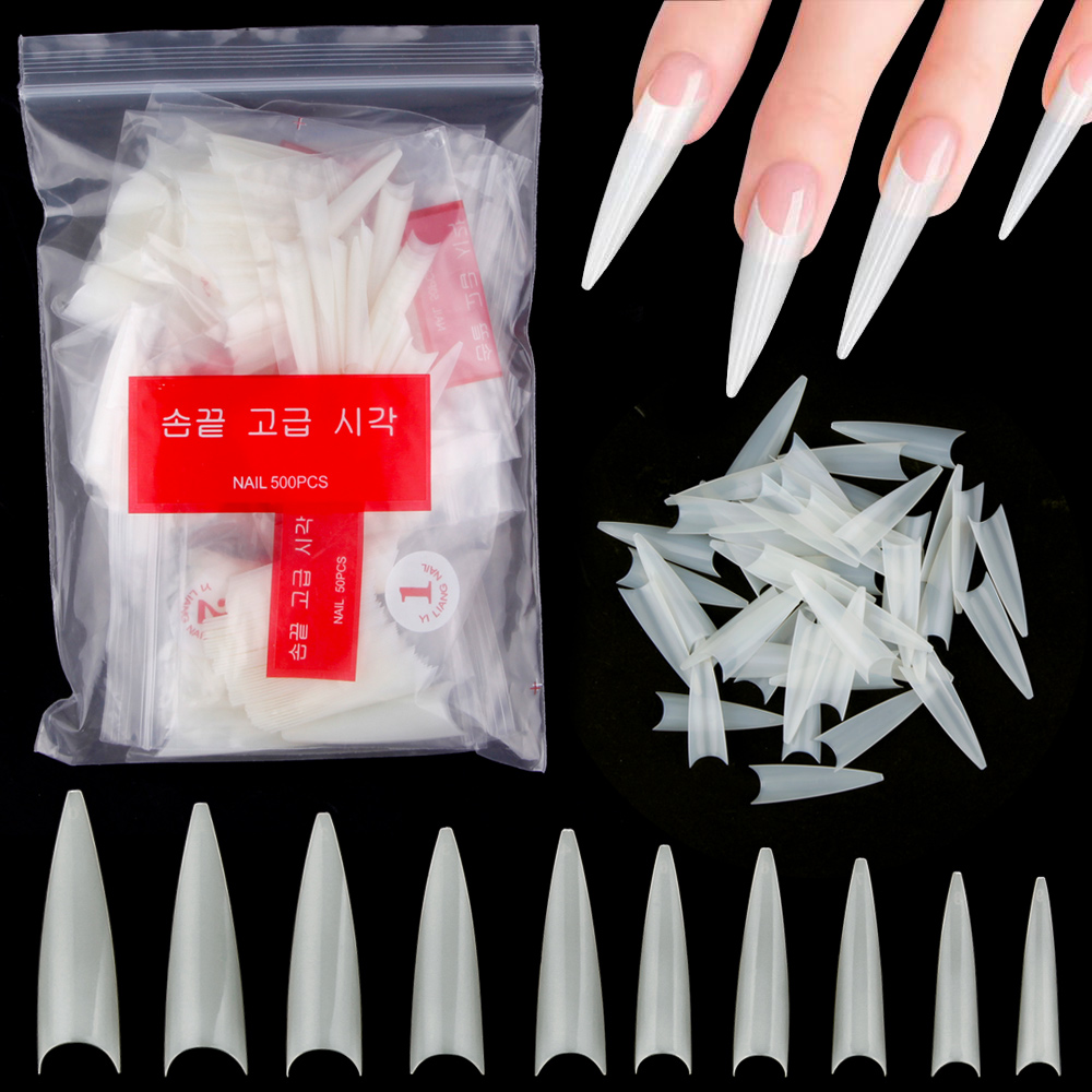 Nail Art Xl - 1 حقيبة (600 قطعة) خنجر طبيعي