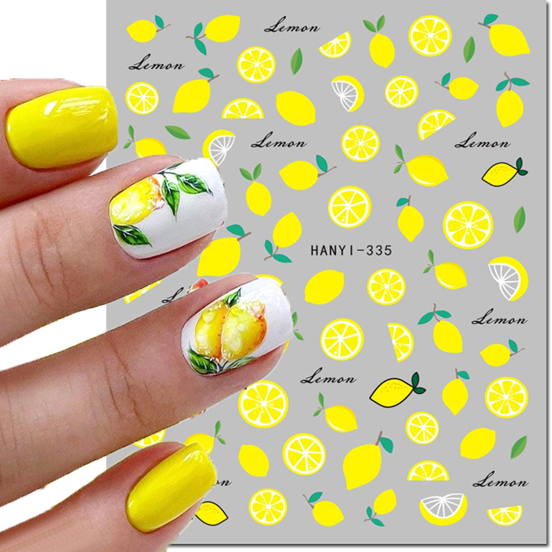 Nail Art Yellow - ثلاثية الأبعاد مسمار الفن ملصقات الصيف