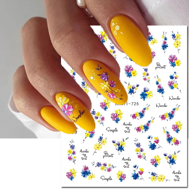 Nail Art Yellow - ثلاثية الأبعاد مسمار ملصقات فنية الصيف