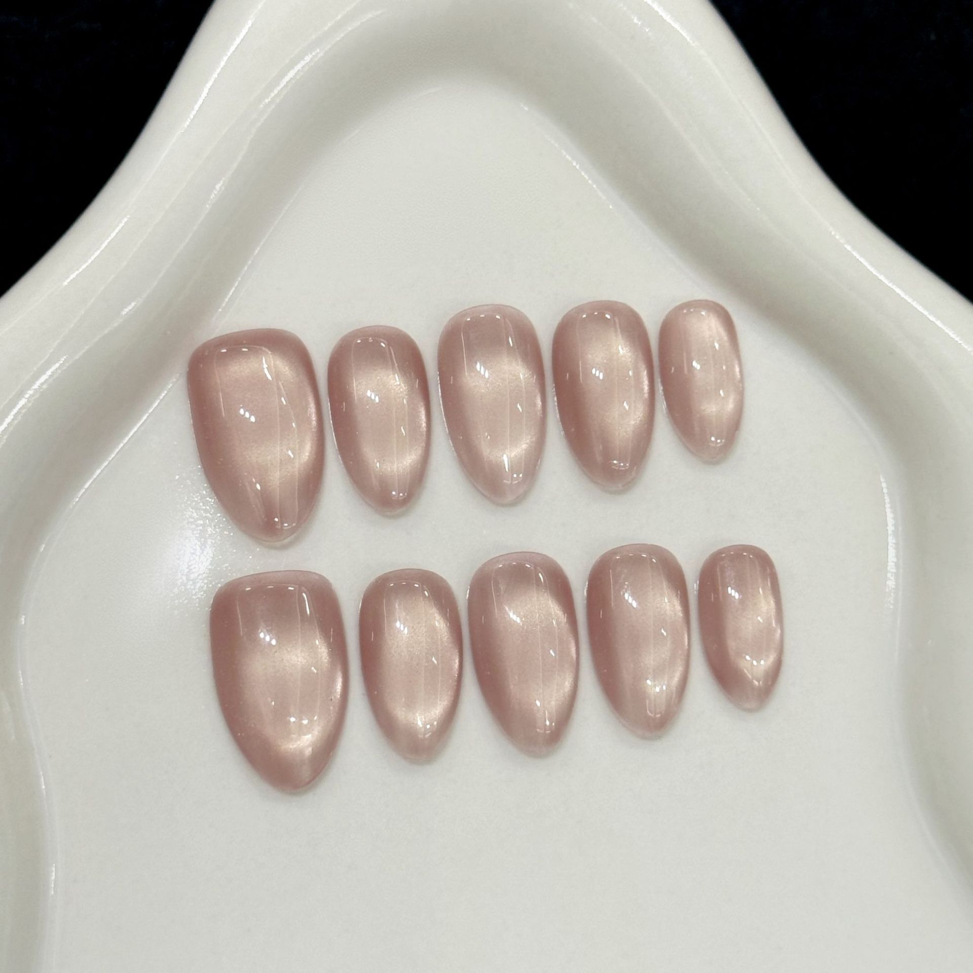 Nail Art Fake Nails - 10 قطعة الصحافة اليدوية على الأظافر