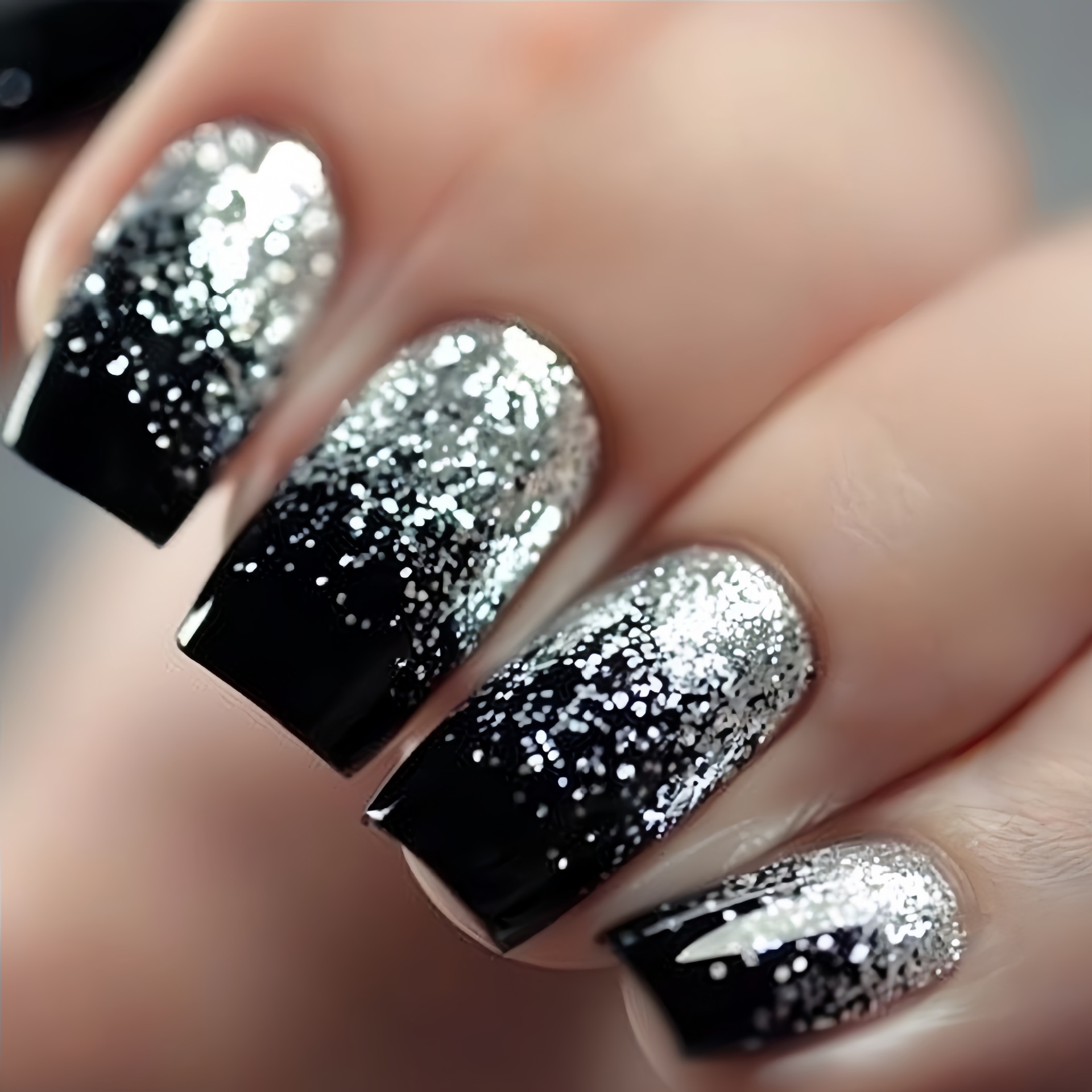 Nail Art Fake Nails - أظافر صناعية قصيرة متوسطة متدرجة بني