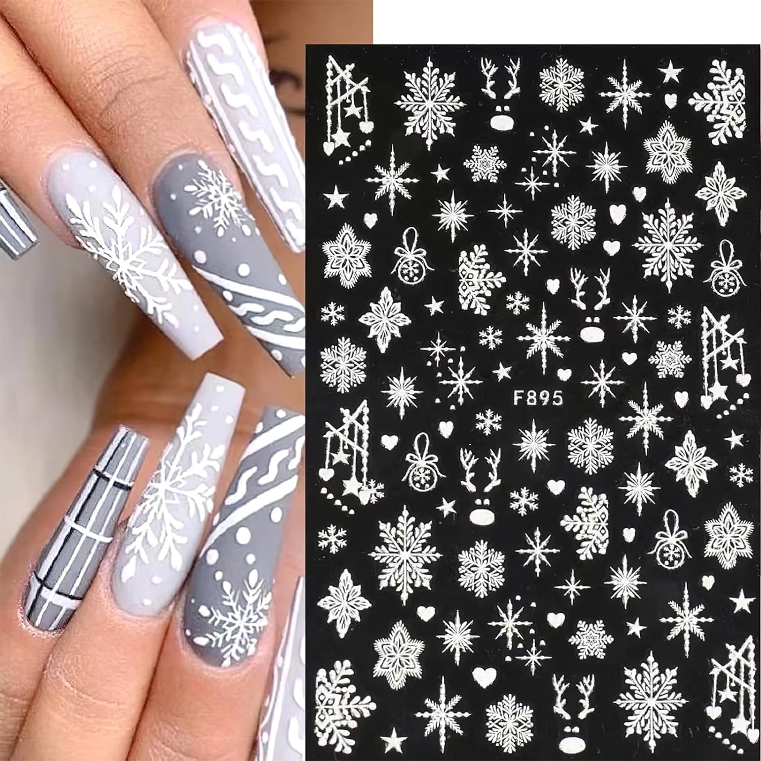 Nail Art Xmas Design - ثلاثية الأبعاد ندفة الثلج مسمار ملصقات