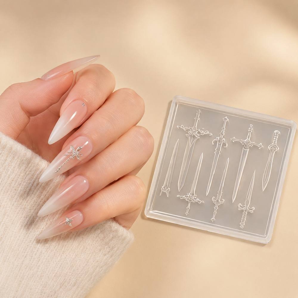 Nail Art Gothic - قالب سيليكون لتصميم الأظافر على شكل