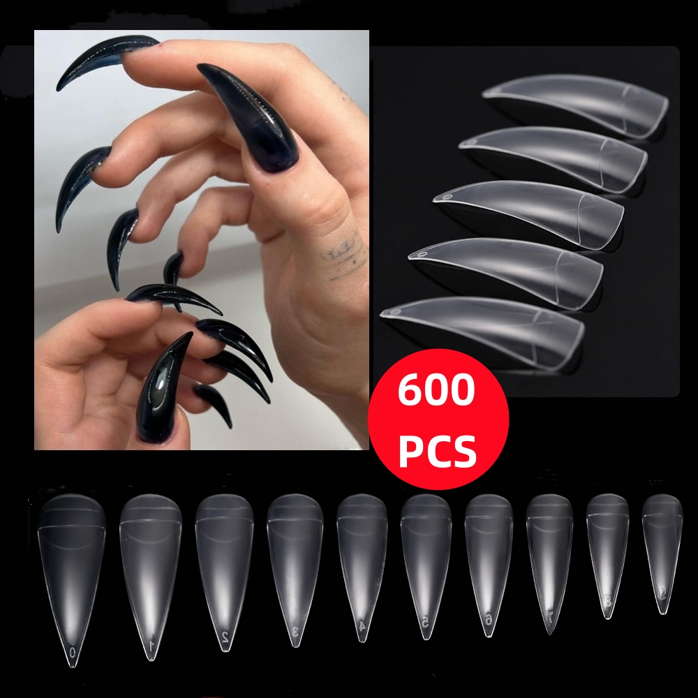 600 قطعة اضافية طويلة هوك منحن - مراجعة Nail Art Xl وسعره