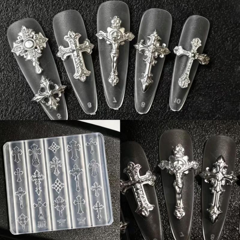 قالب سيليكون شفاف لتصميم صليب  - مراجعة Nail Art Gothic وسعره