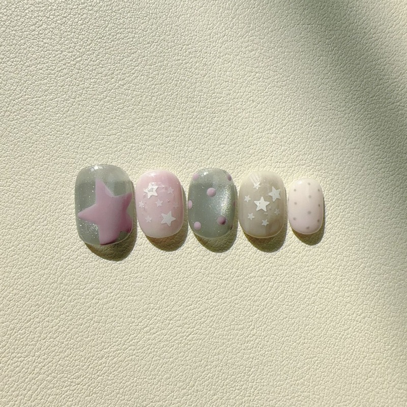10 قطع أظافر صناعية مربعة قصير - مراجعة Nail Art Cat Eye Simple وسعره