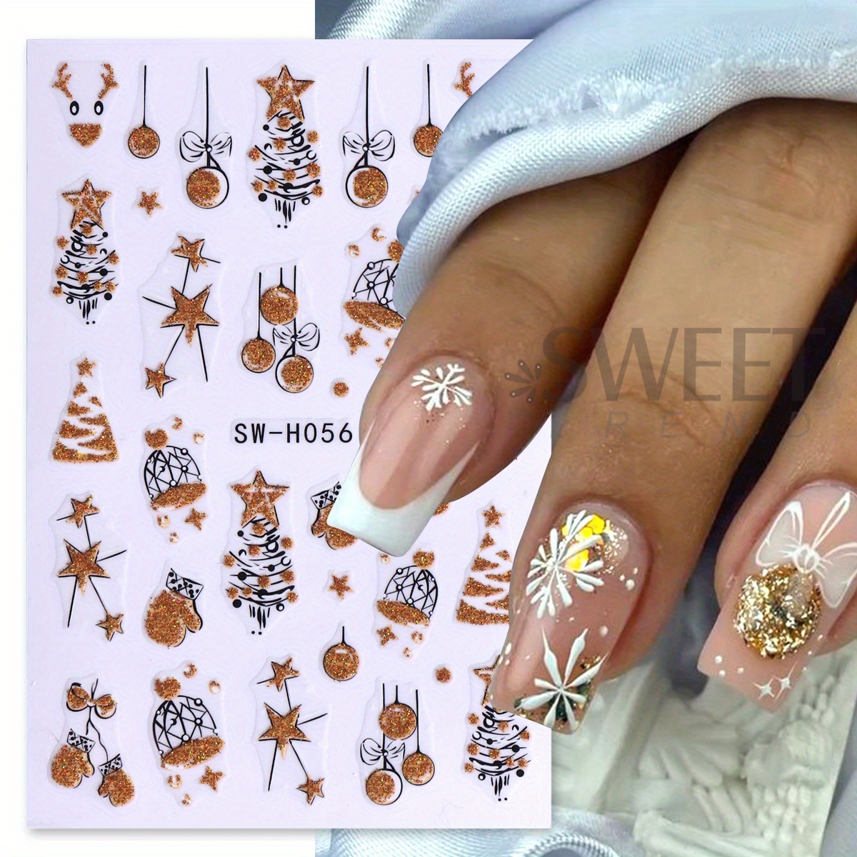 2 قطعة عيد الميلاد سباركلي رائ - مراجعة Nail Art Xmas Design وسعره