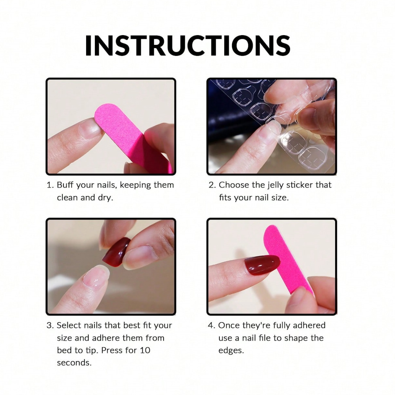 أظافر صناعية لاصقة متوسطة الطو - مراجعة Nail Art Fake Nails وسعره