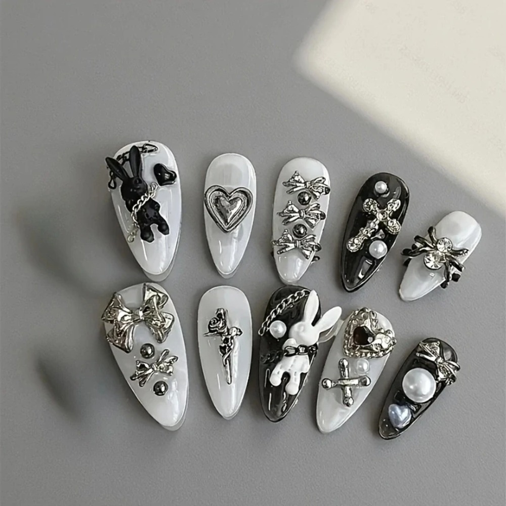 10 قطع من فن الأظافر المخصص با - مراجعة Nail Art Gothic وسعره