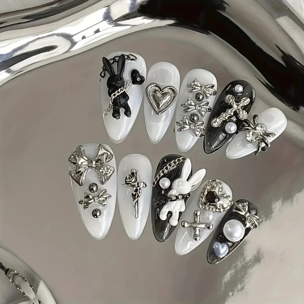 10 قطع من فن الأظافر المخصص با - مراجعة Nail Art Gothic وسعره