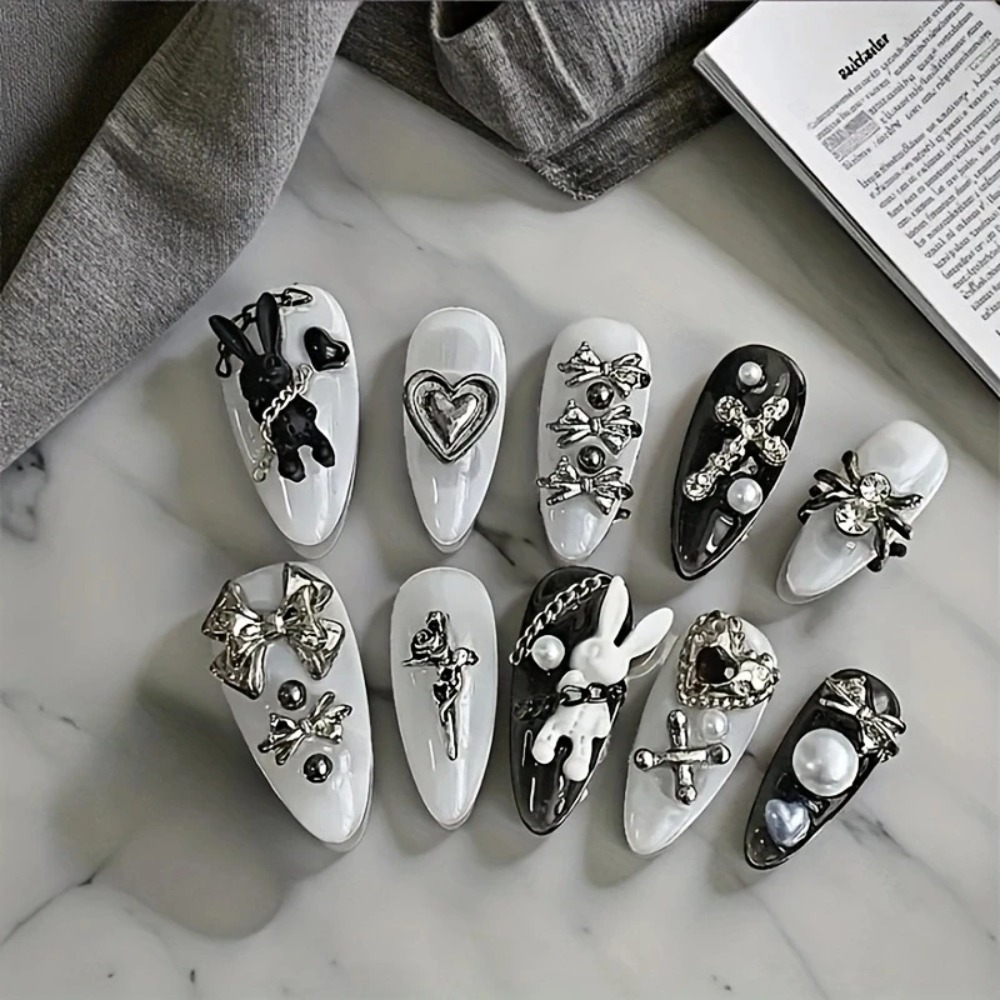10 قطع من فن الأظافر المخصص با - مراجعة Nail Art Gothic وسعره