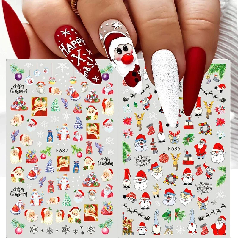 عيد الميلاد الأظافر ملصقات الش - مراجعة Nail Art Xmas Design وسعره