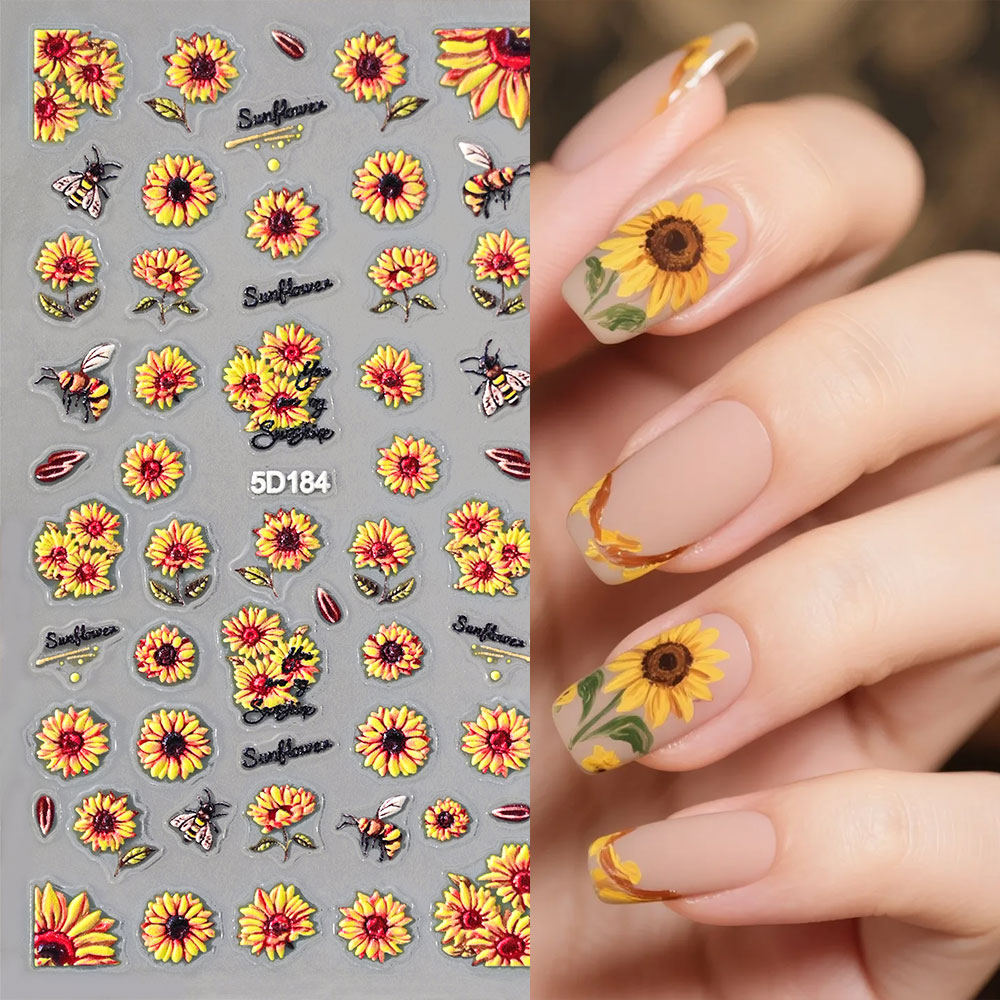 1/4 قطعة ملصقات أظافر صيفية ثل - مراجعة Nail Art Yellow وسعره