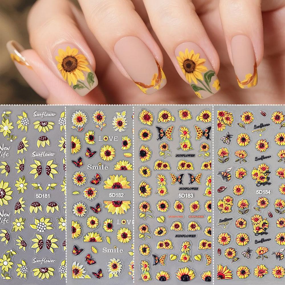 1/4 قطعة ملصقات أظافر صيفية ثل - مراجعة Nail Art Yellow وسعره