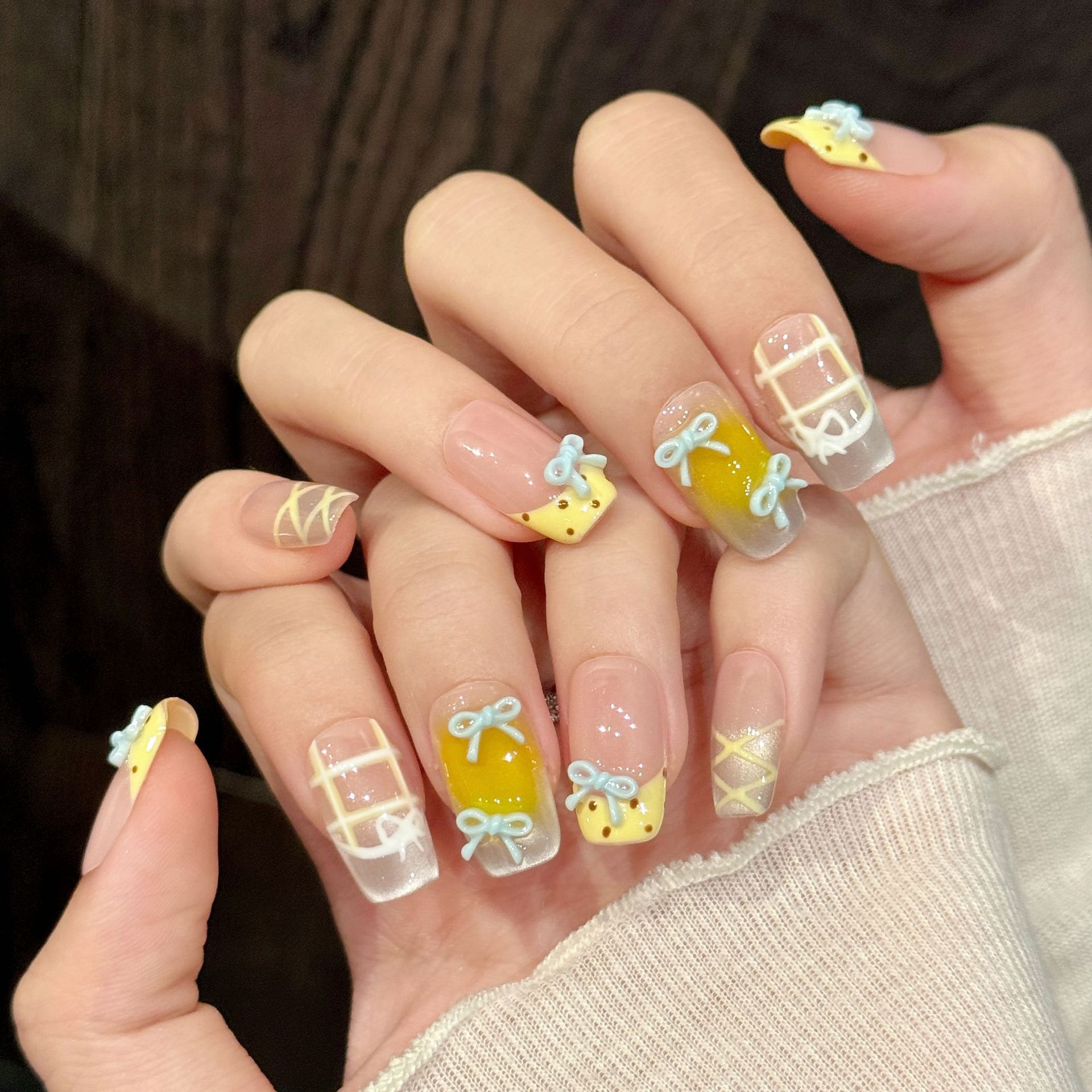 10 قطعة اليدوية Kawaii لطيف ال - مراجعة Nail Art Yellow وسعره