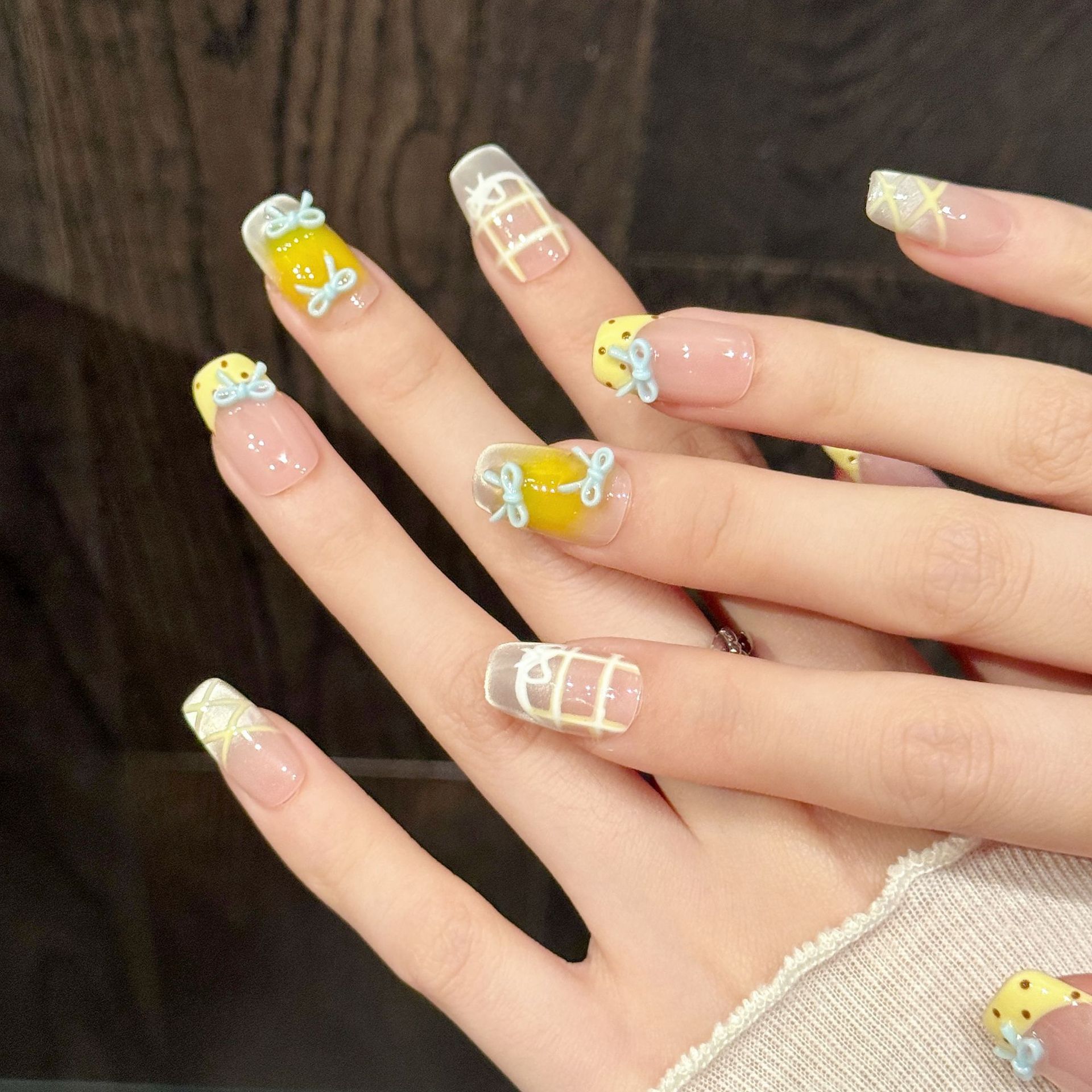 10 قطعة اليدوية Kawaii لطيف ال - مراجعة Nail Art Yellow وسعره