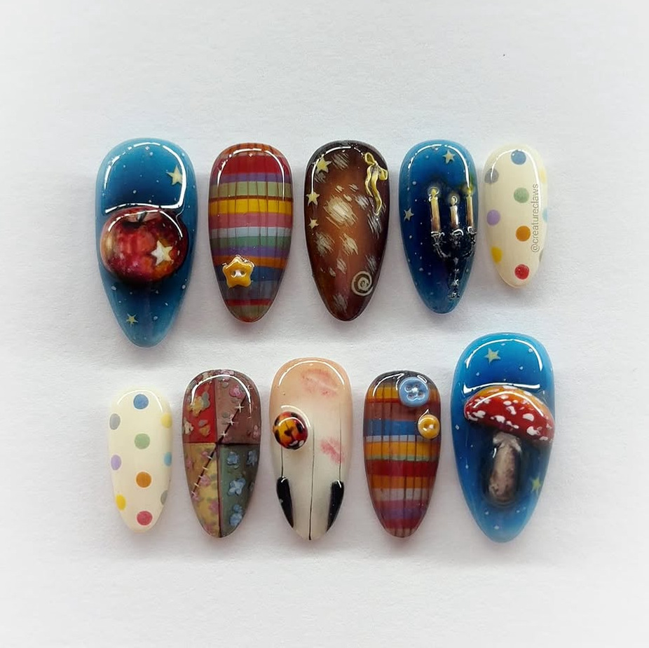 24 قطعة من الأظافر الصناعية ال - مراجعة Nail Art Gothic وسعره