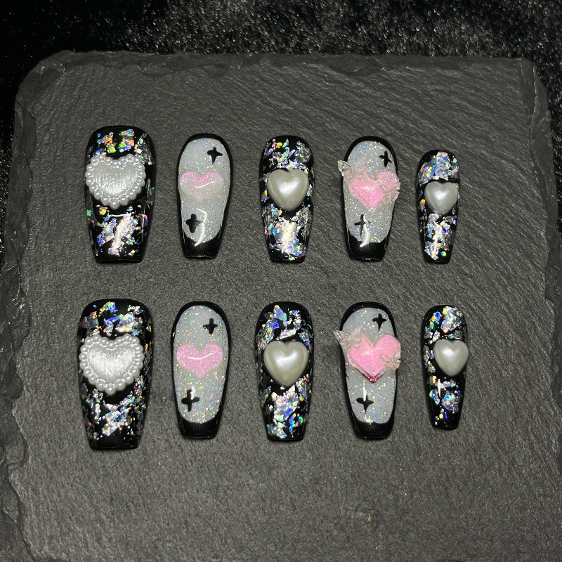10 قطعة الصحافة السوداء القوطي - مراجعة Nail Art Gothic وسعره