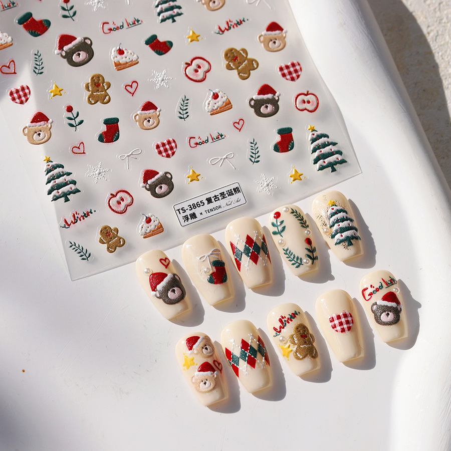لطيف عيد الميلاد الدب والزنجبي - مراجعة Nail Art Xmas Design وسعره