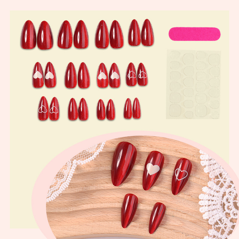 24 قطعة بسيطة الأحمر القط العي - مراجعة Nail Art Cat Eye Simple وسعره
