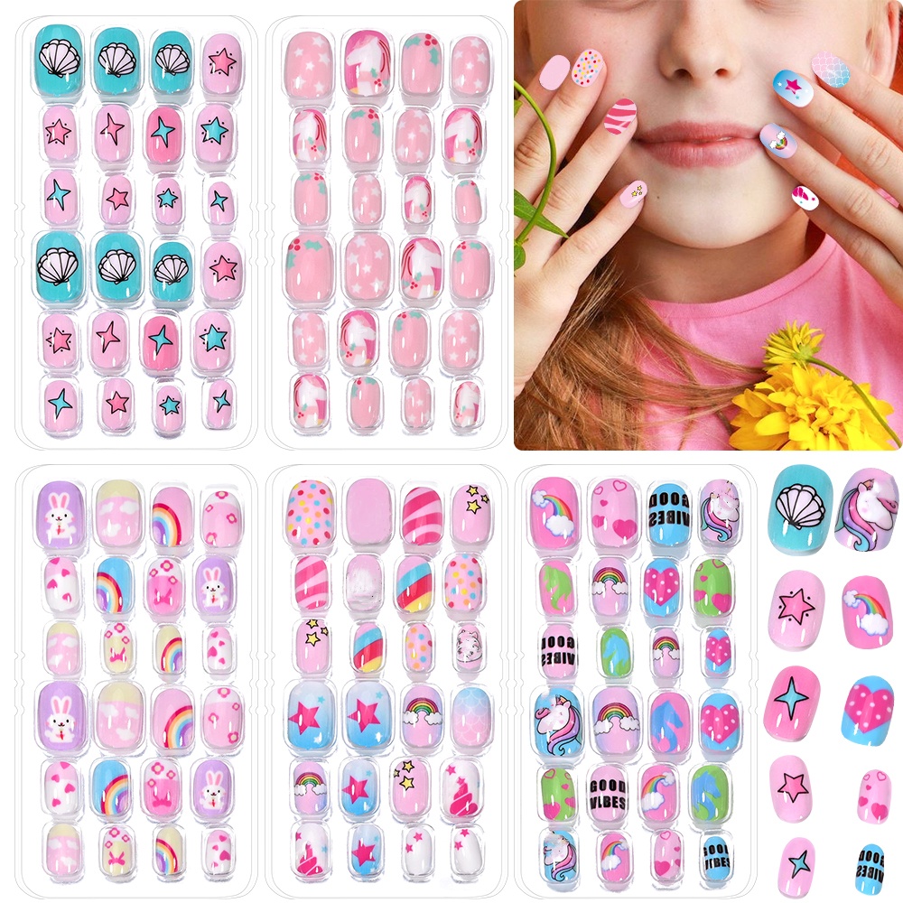 120 قطعة 5 مجموعة كاندي الاطفا - مراجعة Nail Art Fake Nails وسعره