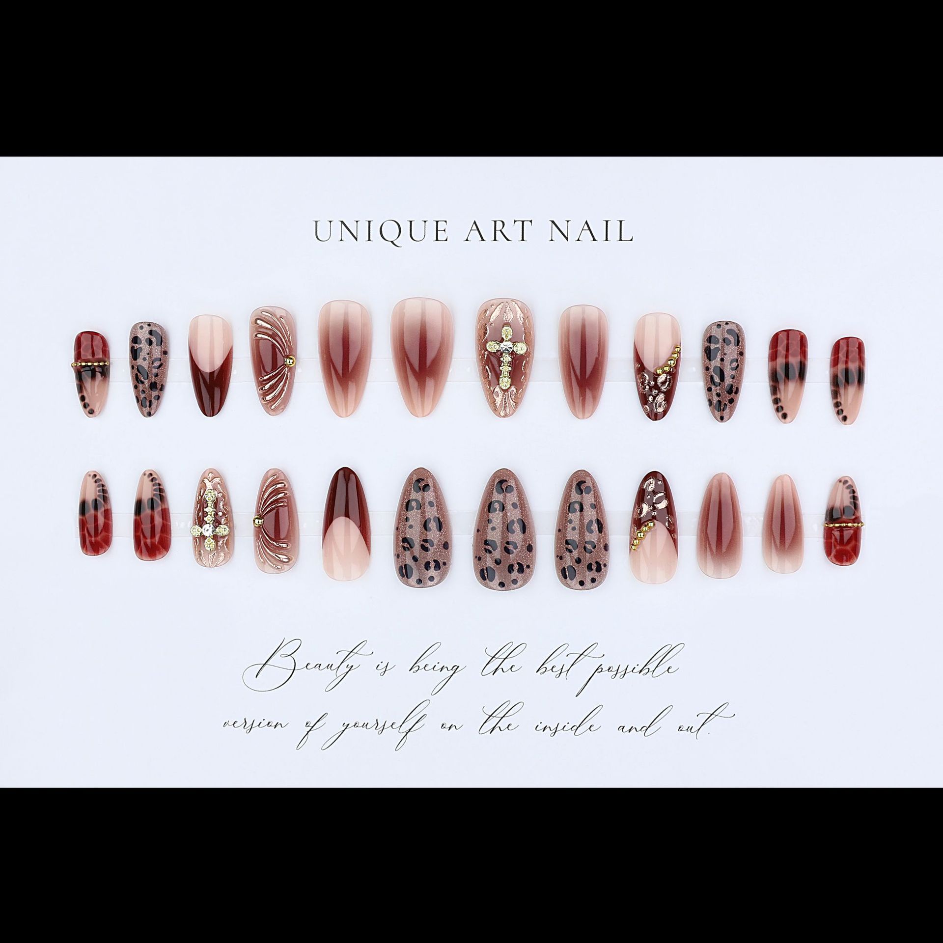 أظافر صناعية متدرجة اللون من ا - مراجعة Nail Art Fake Nails وسعره