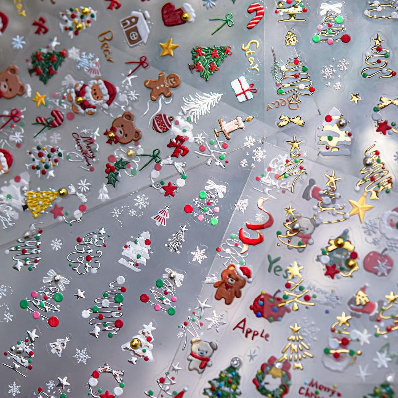 ملصقات أظافر ثلاثية الأبعاد لع - مراجعة Nail Art Xmas Design وسعره