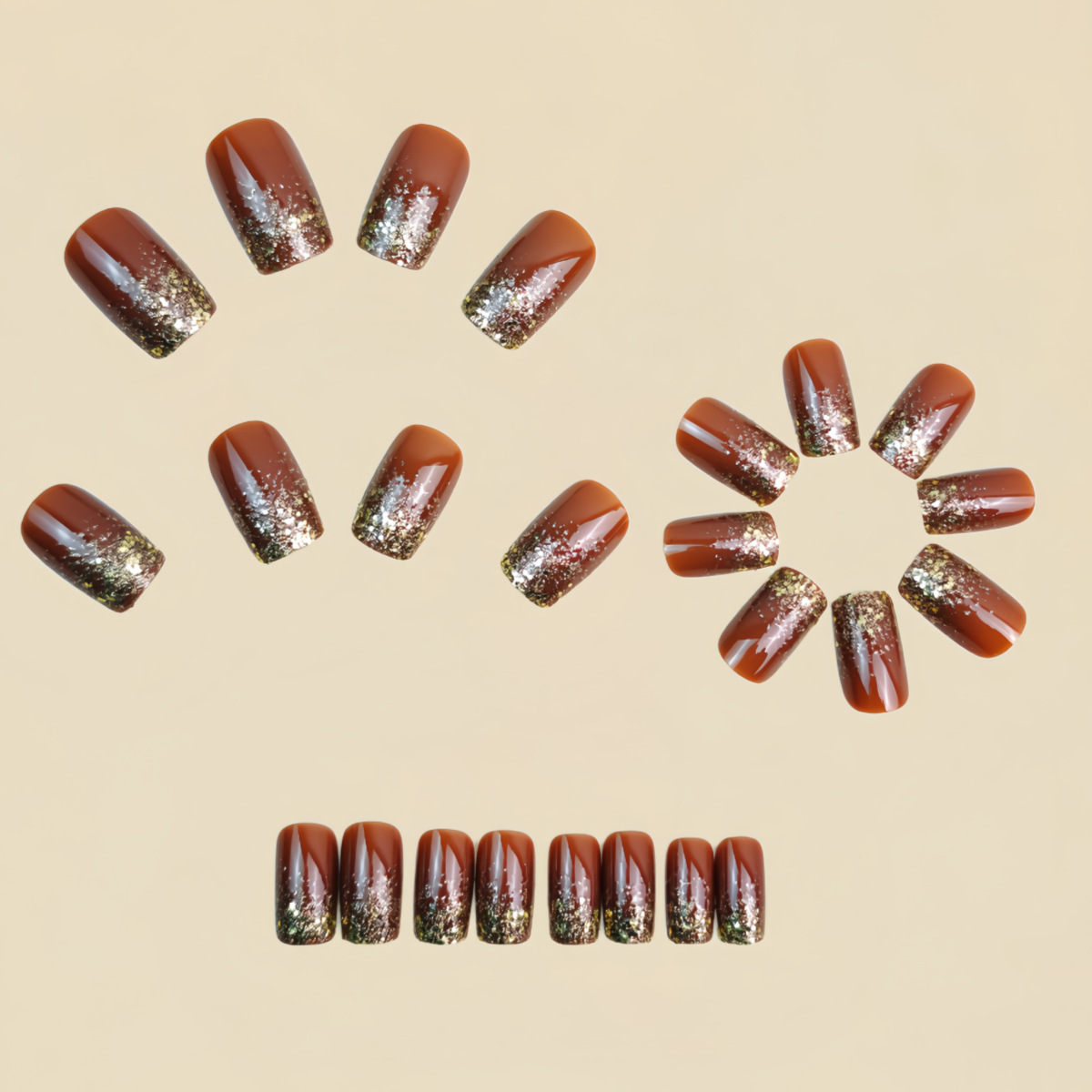 أظافر صناعية قصيرة متوسطة متدر - مراجعة Nail Art Fake Nails وسعره