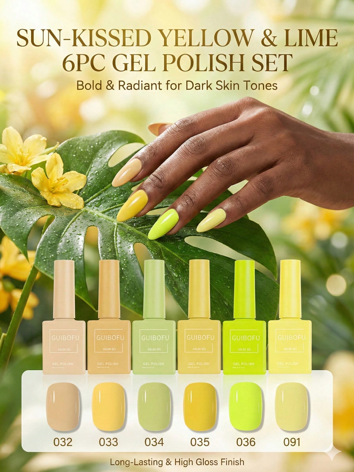 6 قطع/مجموعة 15 مل طقم ألوان أ - مراجعة Nail Art Yellow وسعره