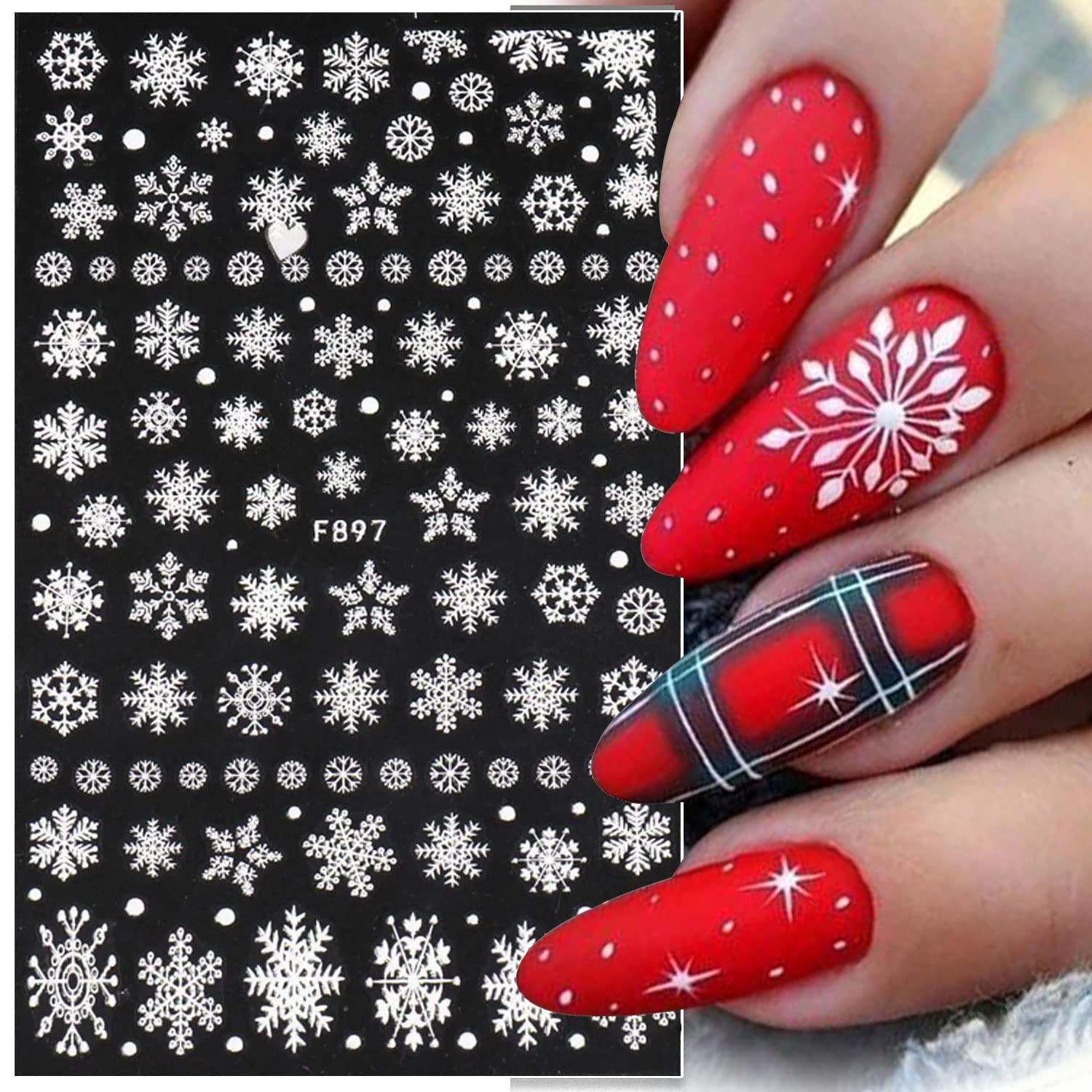 ثلاثية الأبعاد ندفة الثلج مسما - مراجعة Nail Art Xmas Design وسعره