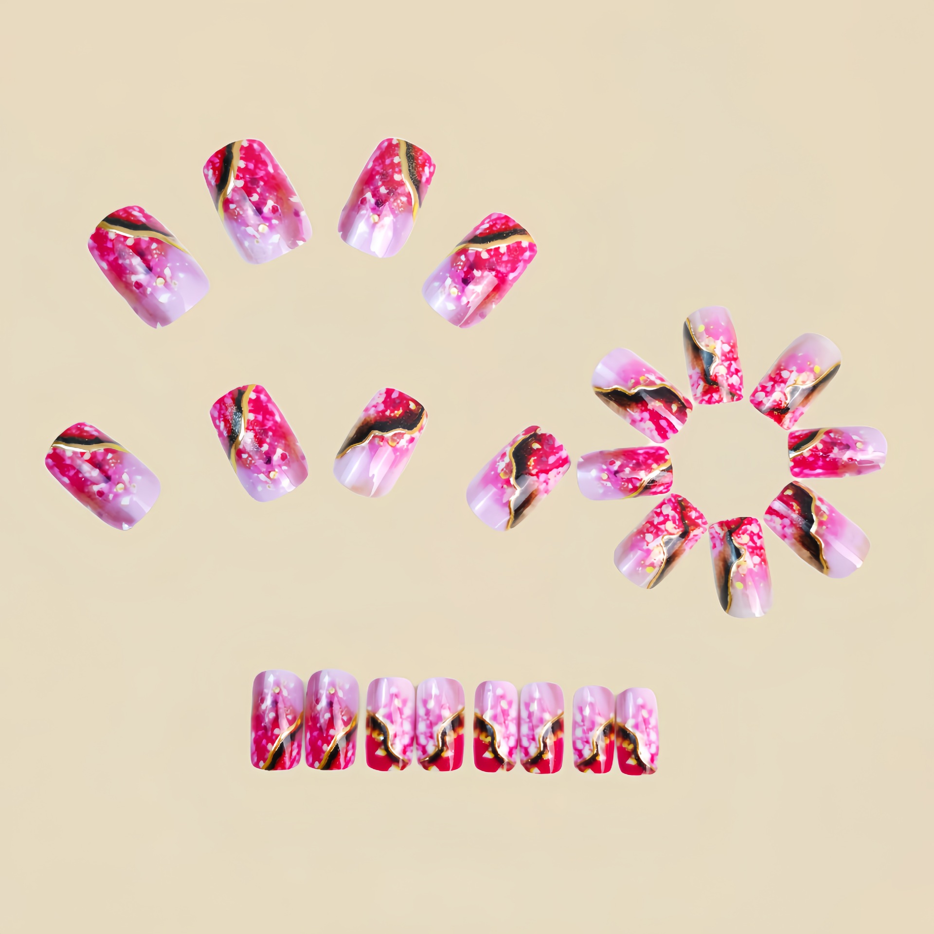 أظافر صناعية متوسطة الحجم للنس - مراجعة Nail Art Fake Nails وسعره